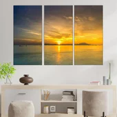 Ефектен залез над водата - картина пано за стена - Thumbnail 2