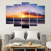 Ефектен залез в Кипърско море - картина пано за стена - Thumbnail 3
