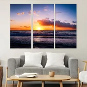 Ефектен залез в Кипърско море - картина пано за стена - Thumbnail 2