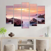 Каменист морски бряг в Исландия - картина пано за стена - Thumbnail 3