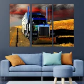 Син камион на пътя - картина пано за стена - Thumbnail 2