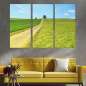 Черен път в полето - картина пано за стена - Thumbnail 2