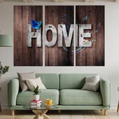 Декорация HOME на дървен фон - картина пано за стена - Thumbnail 2