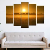 Живописен блатен изгрев - картина пано за стена - Thumbnail 3