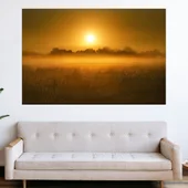 Живописен блатен изгрев - картина пано за стена - Thumbnail 1